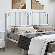 Bed Headboard, Beds Head Frame Metal Headboard White 137 cm Double