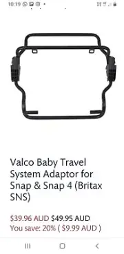 Valco Baby Adaptor Snap Or Snap 4