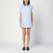 [Miu Miu] Light blue/white striped mini chemisier dress 40 IT Light blue