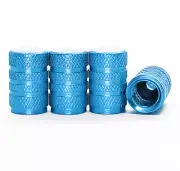 Light Blue Barrel Aluminum Tire Valve Caps - Sets of 4, 8, 12 or 20 - Universal