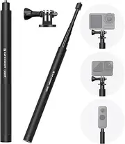 K&F Concept 60 inch Invisible Selfie Stick, Extension Pole compatiable with Insta360 One R/One RS/One X/X3 One X2/GO 2,GoPro 12 11 10 9 8, DJI Action, 1/4" Extended Monopod Pole with GoPro Adapter