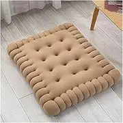 Seat Cushion,Seat Pads, Plush Chair Cushion,Cotton Seat Pad,Creative Biscuits Chair Cushion Thick Brown Square Seat Pad Breathable Soft Seat Cushions Comfortable Plush Tatami Mat 40cm For Kitchen Offi