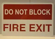 Do Not Block Fire Exit Sign 12"x8" Rust Free Metal Warning Sign Safe Handler