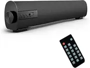 Portable Soundbar for TV/PC, Outdoor/Indoor Wired & Wireless Bluetooth Stereo Speaker with The Newest Remote Control, 2 X 5W Mini Home Theater Sound bar with Built-in Subwoofers for Phones/Tablets…