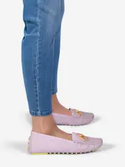 Purple Leather Everly Driver Loafers
