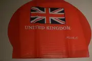 NEW AQUALIS UNITED KINGDOM GBR Great Britain Red Latex Swim Cap - Swimming