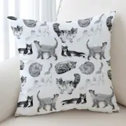 Black and White Cats Cushion Cover