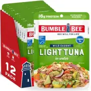 Bumble Bee Premium Light Tuna In Water 2.5Oz Pack Of 12 Ready To Eat Pouches