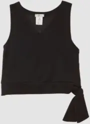 $96 Sally Miller Women's Black Sleeveless Tie Waist Top Size Large