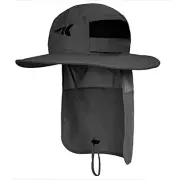UPF 50 Boonie Hat Fishing Hat with Removable Large C: Gray(with Neck Shield)