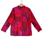 Vintage Chico's Design Embroidered Beaded Patchwork Button Up Jacket, NWT | S