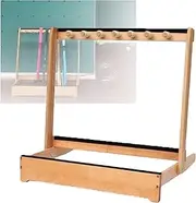 Tennis Racket Storage Rack, Wood Floor-Standing Badminton Racket Display Stand Save Space, Racket Organizer Stand with Foam Arms, for Tennis Courts Gymnasiums Clubs Schools