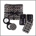 Manicure & Travel Gift Set - Cosmetic Bags, Mirror and Manicure case Black/White
