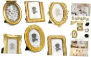 6 Pcs Tiny Picture Frame Small Picture Frames Oval Frames Gold Vintage
