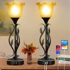 20" Table Lamps for Living Room – Set of 2 Touch Bedside Lamps with USB C