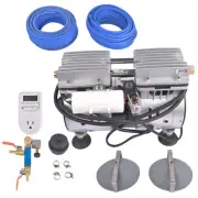 3/4HP 5.2CFM Pond Aerator Lake Pond Aeration Kit w/ Air Compressor Timer 65 dB