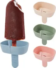4Pack Drip-Free Silicone Popsicle Holders, Popsicle Holder with Straw | with 2