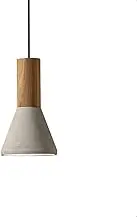 TONFON Industrial Wood Chandelier Cement Lampshade Pendant Light Geometric Mini Hanging Light Farmhouse Loft Ceiling Light Fixture for Kitchen Island Living Room Bedroom Bedside Dining Room Hallway(Di