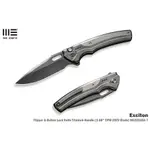 WE KNIFE EXCITON 灰鈦柄匏光灰刃 BUTTON LOCK折刀 - CPM 20CV鋼(匏光灰處理)