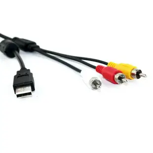 USB轉AV端子線 USB轉3RCA音視頻線音視頻線USB2.0 to 3RCA轉接頭1.5米