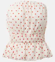 [Posse] Posse Aurelia polka-dot linen top UK 8 white