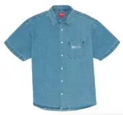 SS20 SUPREME INVERT DENIM S/S SS SHIRT BLUE WHITE SZ XL (Bin #6)