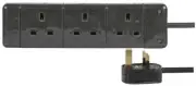 EXTENSION LEAD THREE GANG 5M BLACK - 9338BLACK-5M