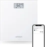 Omron HN300T2 Bluetooth Digital Weight Scale – Precision Body Weight Monitor with Auto Sync, Step-On Technology and Slim Glass Design – 150kg Capacity