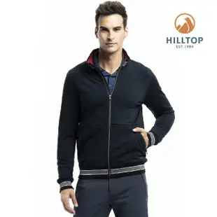 【Hilltop 山頂鳥】男款ZISOFIT保暖吸濕快乾彈性刷毛外套H22MY0黑
