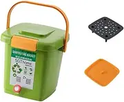 Perfk Compost Bin Garbage Home Food Waste Bin and Handle Compost Bucket Composting Container for Outdoor Farm Balcony Yard Orchard, 15L
