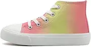 [xinran & shengli] Girls Boys Trainers Kids High Top Canvas Shoes Unisex Big Kids Lace Up Sneakers Lightweight Casual Sport Walking Running Shoes