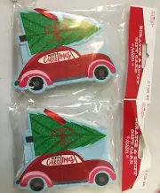 2 Scratch & Sniff Gift Card Holders Money Christmas Boxes Ribbon Tag #20K