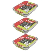 3x 10pc Lemon & Lime 32cm Aluminium BBQ Foil Tray Food Containers w/ Lid Silver