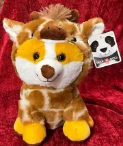 NEW Peek A Boo Plush Corgi Dog Wearing Giraffe Costume 10" Lovable Huggable
