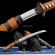 Carbon Steel Japanese Tanto SHINOGI ZUKURI Sword Carved Sheath Full Tang Sharp.
