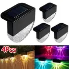 4x LED Wall Lights Garden Lamp Step Decking Outdoor UK Solar Powered Fence Path
