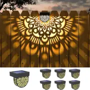 6 Pack Solar Fence Lights Outdoor Wall Lights Plastic Solar Powered Deck Step St