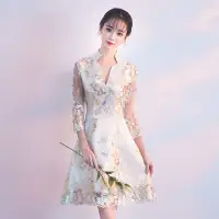 在飛比找蝦皮商城精選優惠-少女旗袍式洋裝女2024新款短版日常時尚改良中國風年輕款春夏