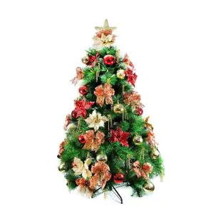 【摩達客】台灣製15尺-450cm特級綠松針葉聖誕樹+高級聖誕花蝴蝶結系配件豪華組-不含燈(飯店級)