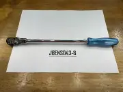 Snap-on Tools PEARL BLUE 1/4" Drive Hard Grip Extra-Long Flex Ratchet THLLFD72PB