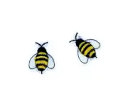 2x small bee Embroidery patch sew badge iron on glue transfer