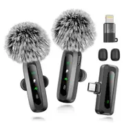Lavalier Microphone Wireless Mini Mic for Android Apple Phone Tablet PC Video Recording