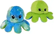 Elka Australia Orion Reversible Octopus Stuffed Animal Plush Toy, Blue, 10 cm Height