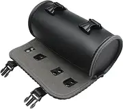 PU Leather Motorcycle Tool Bag – Waterproof Fork Barrel Storage, Compact Closure Design, Tool Organizer Pouch for Riders Men Women, Motorcycle Accessory, Convenient Storage Solution