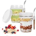 2PCS 16oz Overnight Oats Jars with Spoons and Lids