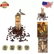 Elegant 7" Manual Brass Coffee Grinder - Artisanal Portable Grind Experience