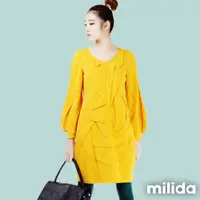 在飛比找蝦皮商城優惠-milida 氣質圓領澎澎袖洋裝 MMRYDA019