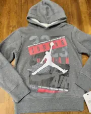 NWT Nike Youth Air Jordan 23 Hoodie Jumpman Medium 10-12 Year $50 Dark Gray