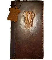 Genuine Leather case f Iphone 14 13 12 15 Pro Max Wallet Book Mezuzah Jewish Diy