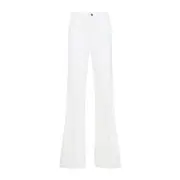 [Tom Ford] Tom Ford-Off White Cotton Moleskin Wide Flare Pants-Donna 25 WAIST